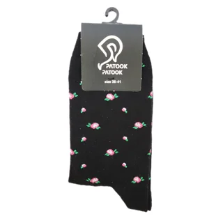 جوراب زنانه نخی ساقدار طرح گل