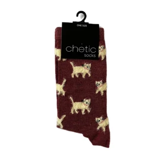 جوراب زنانه ساق بلند طرح گربه پشمالو