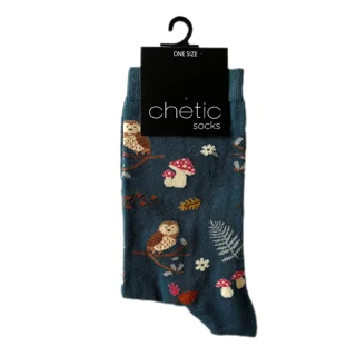 جوراب زنانه ساق بلند طرح جغد