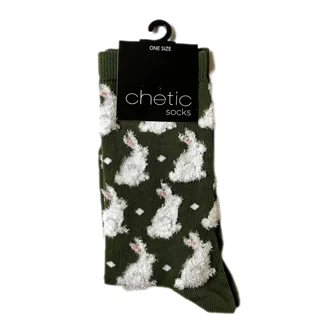 جوراب زنانه ساق بلند طرح خرگوش پشمالو