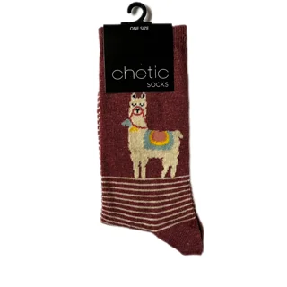 جوراب زنانه ساق بلند طرح لاما