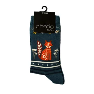 جوراب زنانه ساق بلند طرح روباه